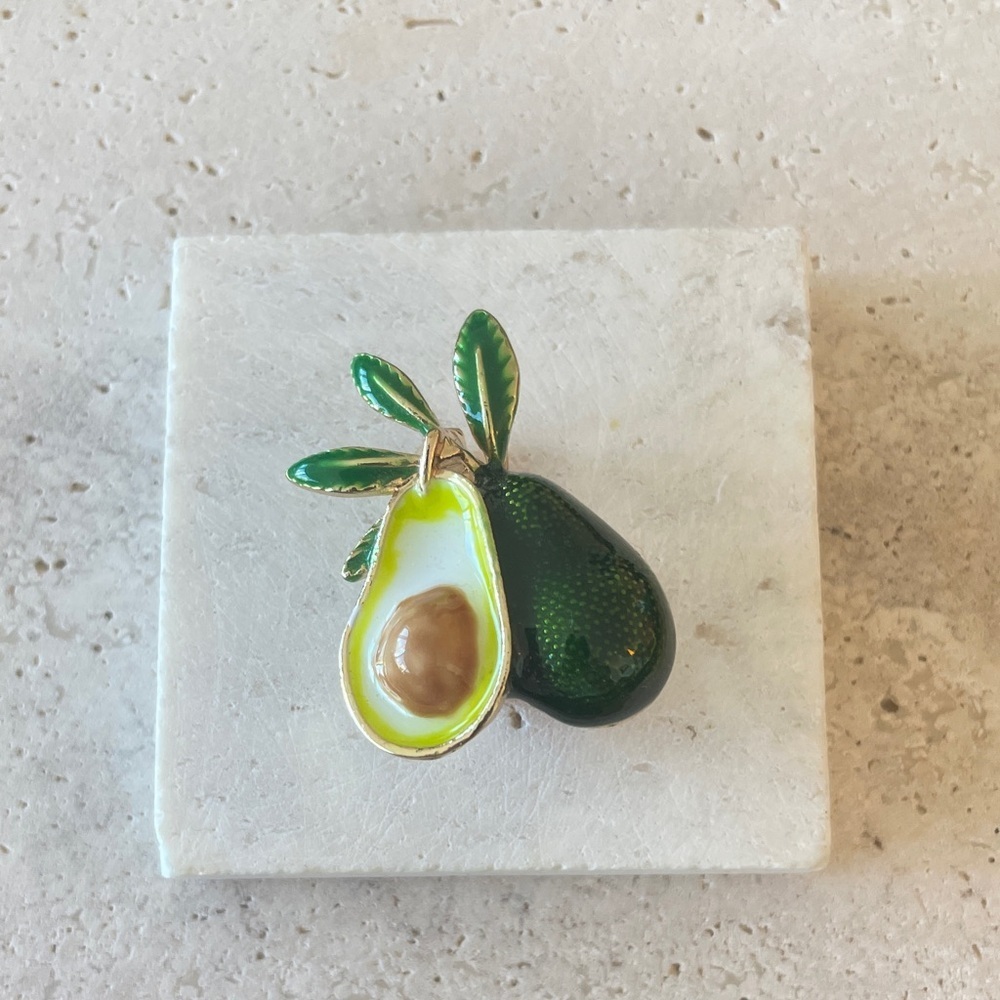 Anthropologie Green Avocado Brooch Whimsical Food Pin
